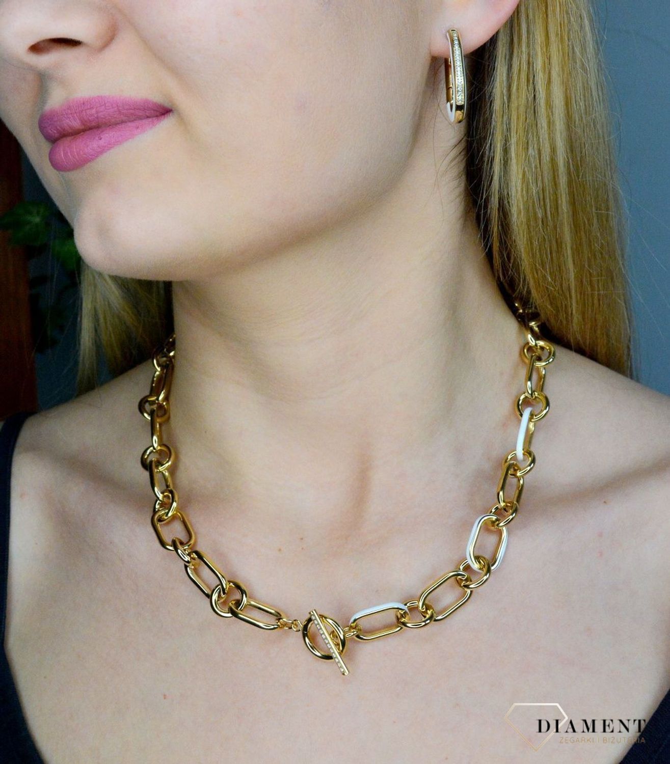 Naszyjnik złoty duże ogniwa Nomination z białą emalią 028712 000D.jpg